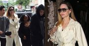 Angelina Jolie OLŚNIEWA w eleganckim płaszczu, opuszczając jedną z nowojorskich restauracji. Towarzyszyły jej dzieci (ZDJĘCIA)