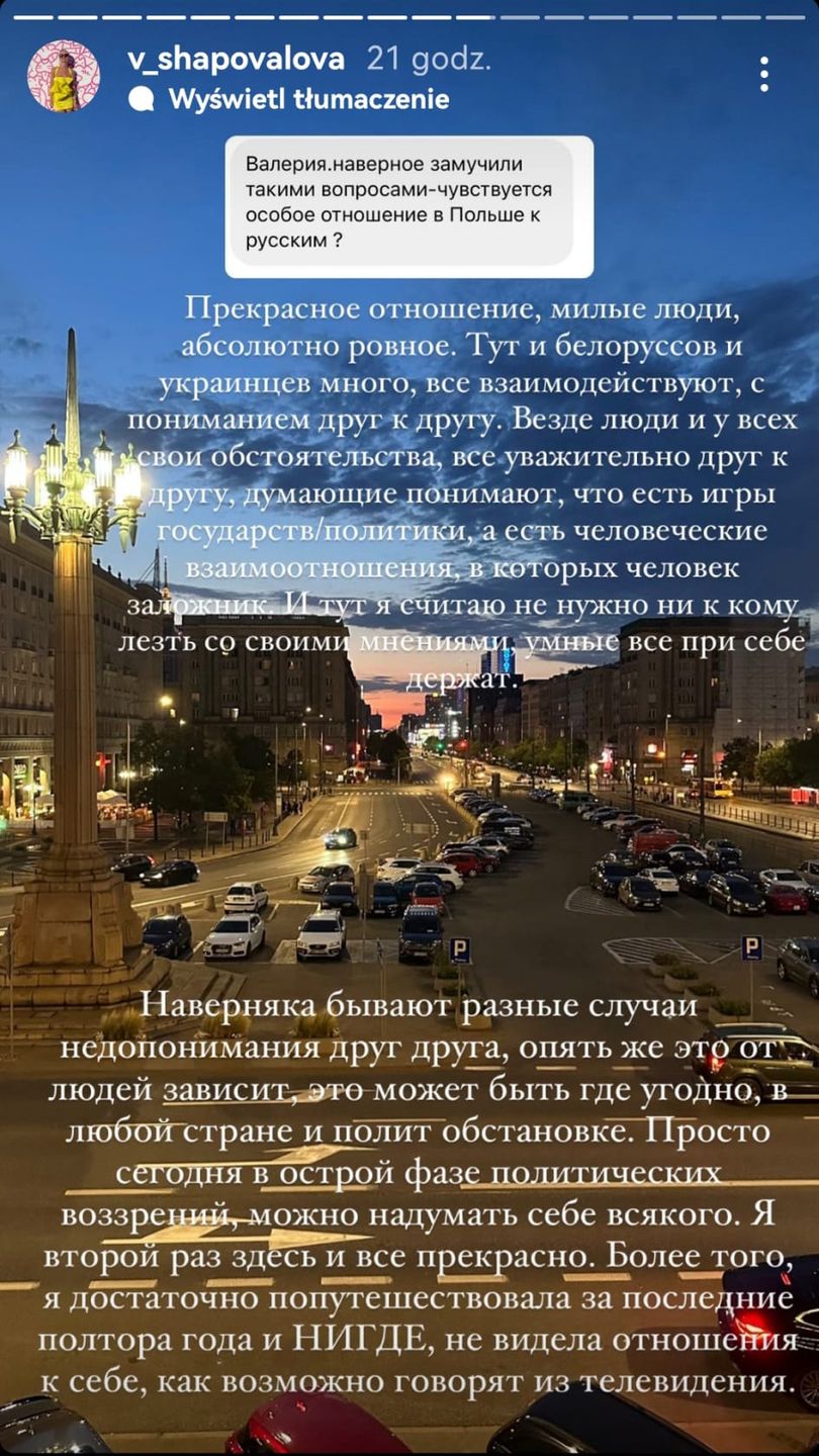 Rosyjska blogerka nie poczuła się źle traktowana w Warszawie