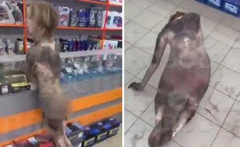 Szokujący incydent w Rosji. Naga blondynka wtargnęła do sklepu