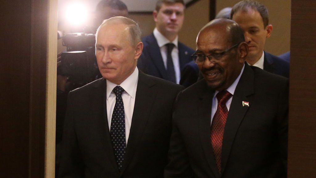 Russian President Vladimir Putin receives Sudanese President Omar al-Bashir in Sochi
SOCHI, RUSSIA - NOVEMBER, 23 (RUSSIA OUT)  Russian President Vladimir Putin (L) and Sudanese President Omar al-Bashir (L) during their meeting at Black Sea resort on November, 23, 2017 in Sochi, Russia.President of Sudan Omar Hassan Ahmad al-Bashir is having his first state visit to Russia. (Photo by Mikhail Svetlov/Getty Images)
Mikhail Svetlov
Putin, Russia, Sochi, Vladimir Putin