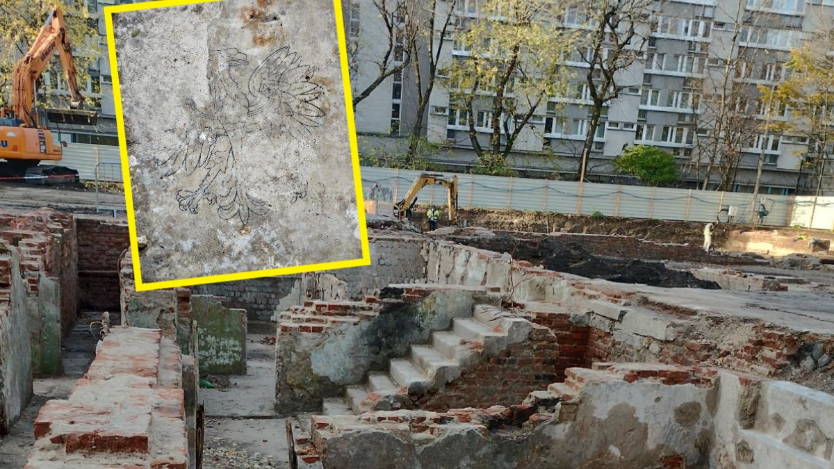 Na posadzce odkryto godło Polski Ludowej