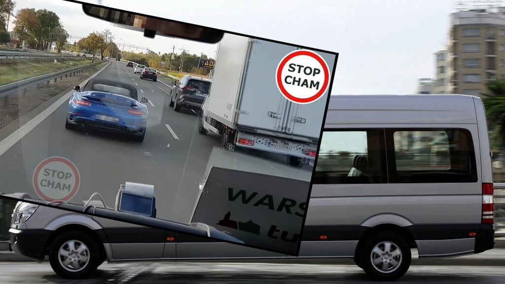 Kierowca porsche blokował lewy pas drogi