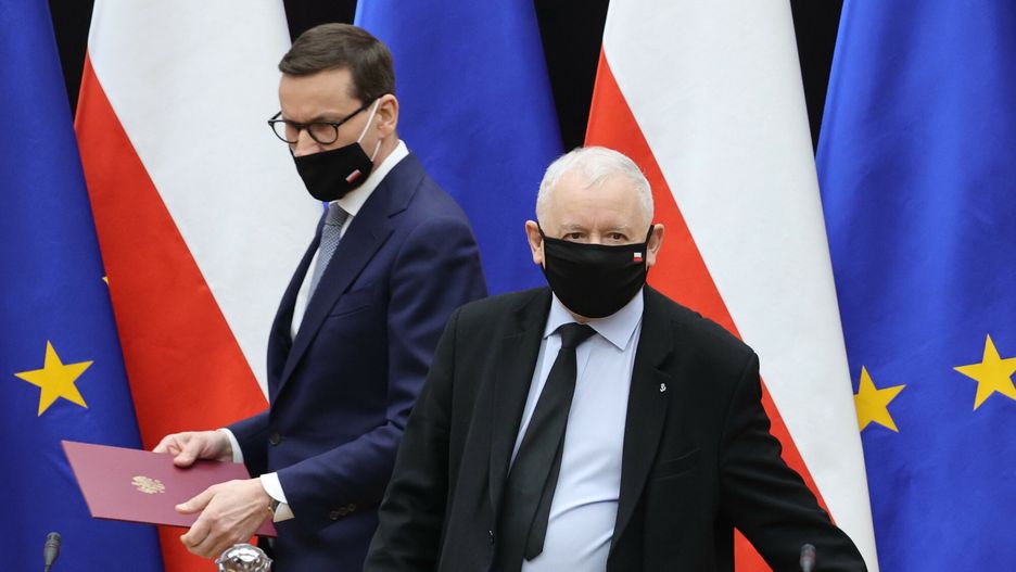 Premier Mateusz Morawiecki oraz wicepremier i prezes PiS Jarosław Kaczyński