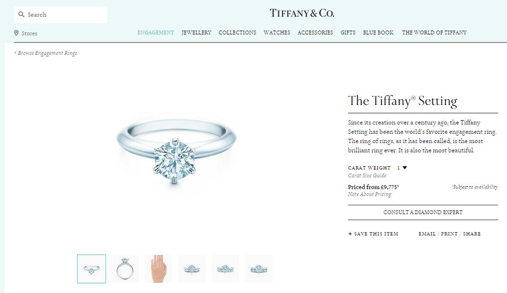 Pierścionek zaręczynowy  Mariny Łuczenko od Tiffany&Co