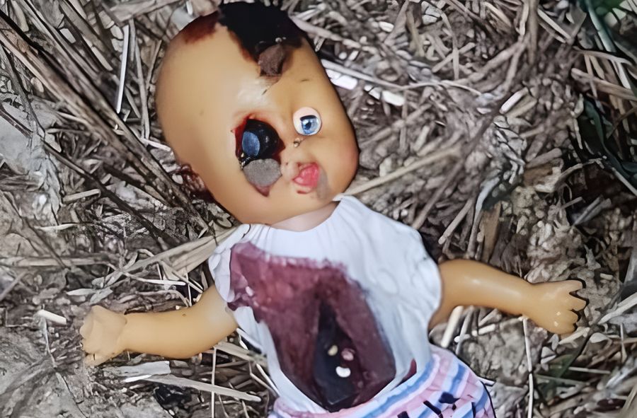 Kierowca straszył dzieci zakrwawioną lalką z nożem w oku