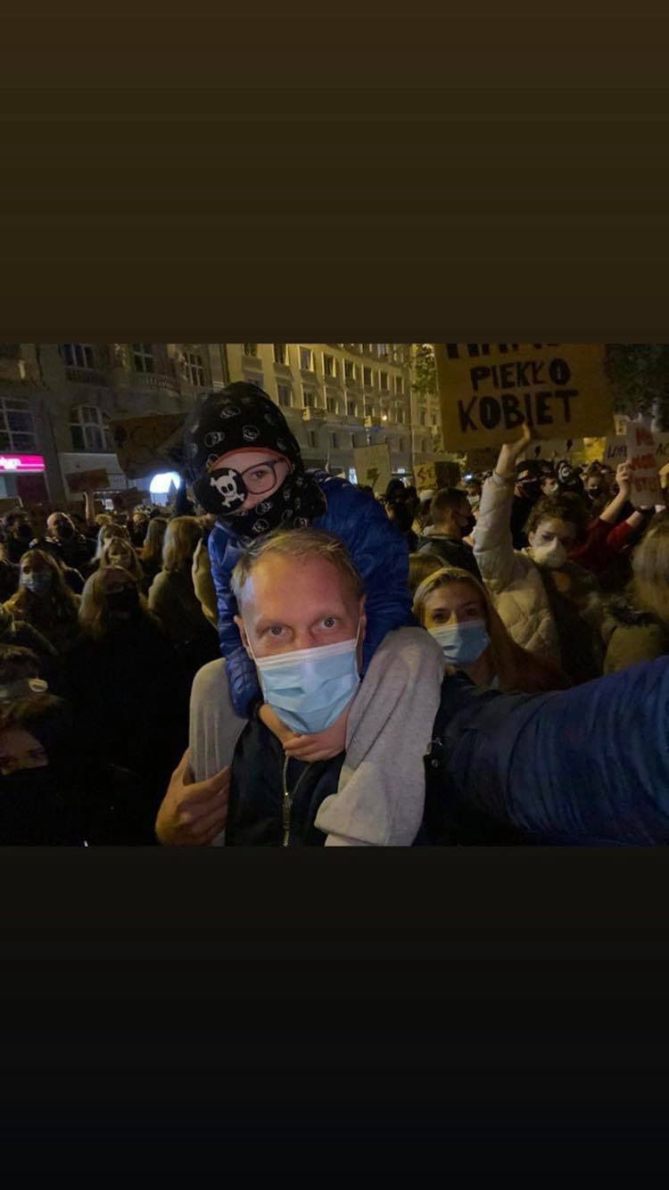Izabella Łukomska-Pyżalska poszła na protest z dziećmi