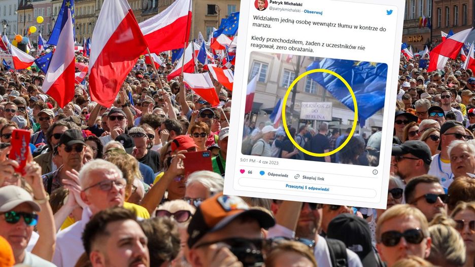 Chciał obrazić Tuska na marszu. Miał transparent