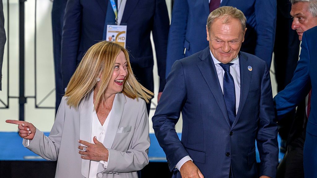 Ukraine Recovery Conference Takes Place In Rome
ROME, ITALY - JULY 10: Italian Prime Minister Giorgia Meloni and Poland's Prime Minister Donald Tusk react during a family photo on day one of the Ukraine Recovery Conference at Roma Convention Center La Nuvola, on July 10, 2025 in Rome, Italy. The fourth annual Ukraine Recovery Conference is taking place in Rome on July 10-11, bringing together governments and organizations from the international community committed to the long-term reconstruction of Ukraine, amid Russia's full-scale invasion. (Photo by Antonio Masiello/Getty Images)
Antonio Masiello
bestof, topix