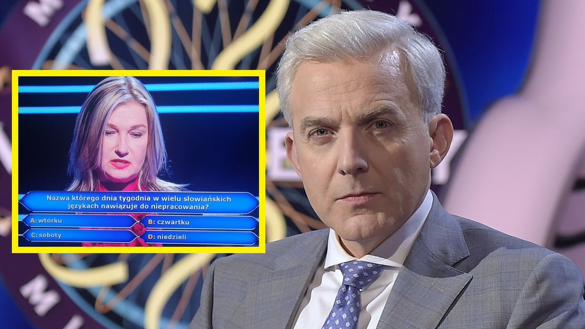 Hubert Urbański prowadzi popularny teleturniej "Milionerzy".