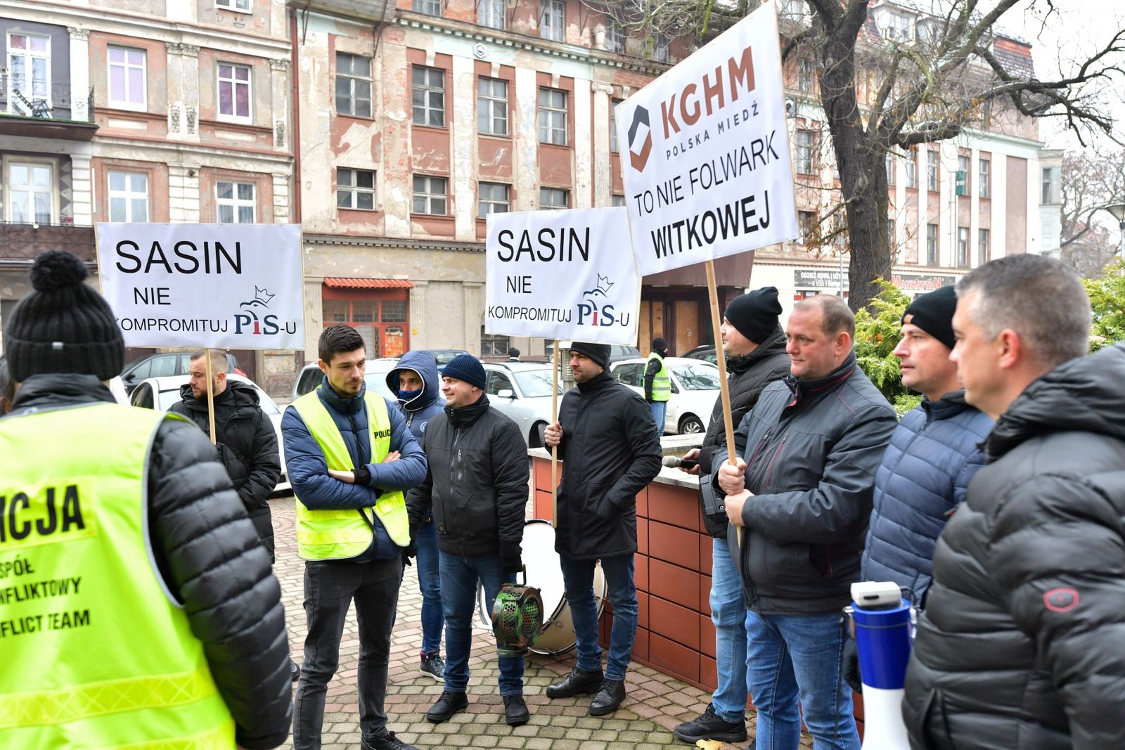 W Legnicy protestowali również górnicy z KGHM