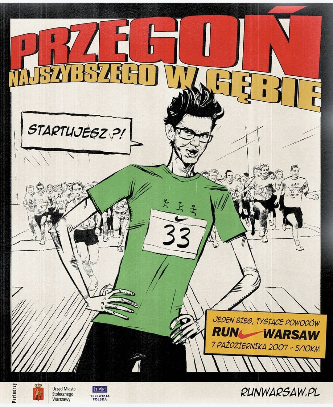 Kuba Wojewódzki plakat promujący Maraton Warszawski