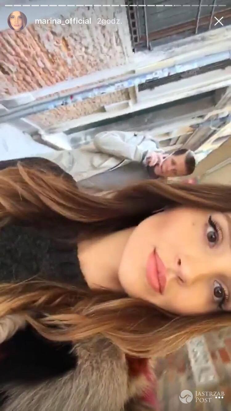 Marina i Wojtek Szczęsny na obiedzie