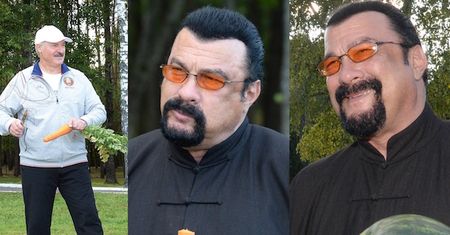 Steven Seagal je marchew z Łukaszenką i pozuje z arbuzami