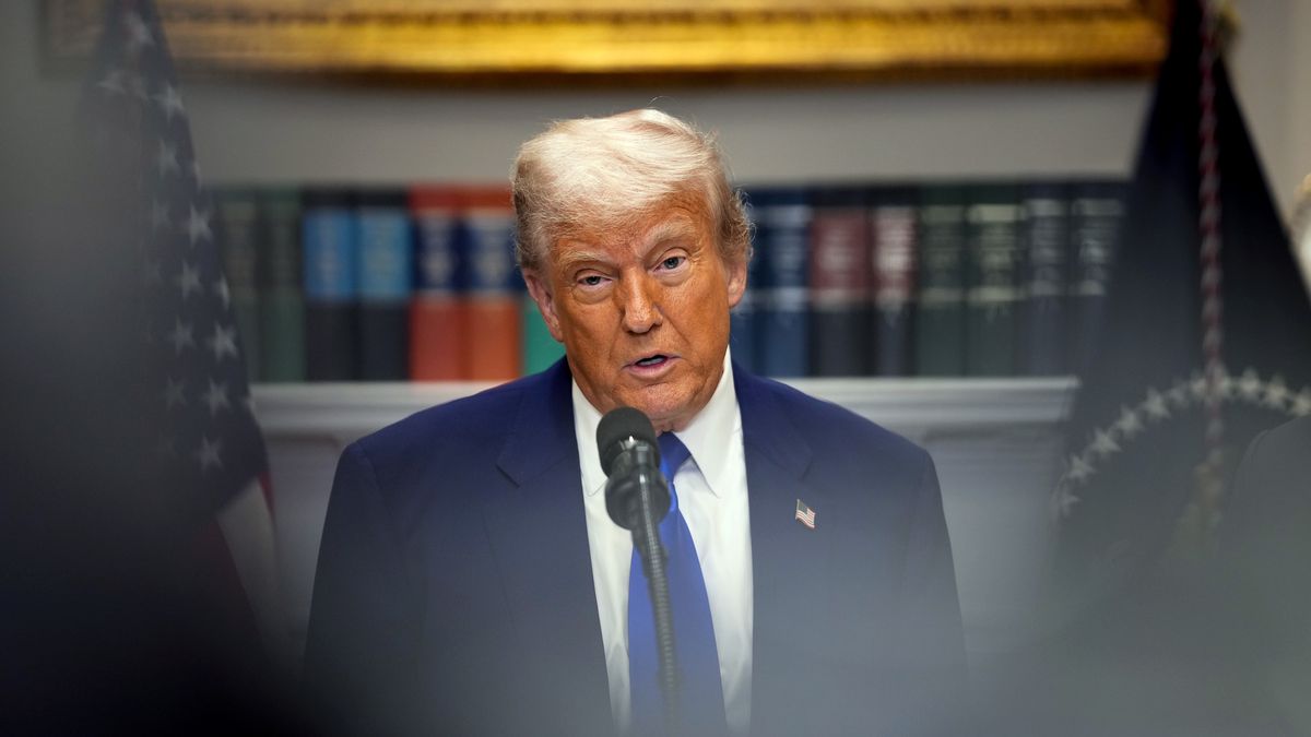 WASHINGTON, DC - MAY 12: U.S. President Donald Trump speaks during a press conference in the Roosevelt Room of the White House on May 12, 2025, in Washington, DC. During the event, President Trump signed an executive order aimed at reducing the cost of prescription drugs and pharmaceuticals by 30% to 80%. (Photo by Andrew Harnik/Getty Images)