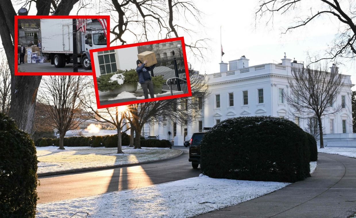 Race against time at the White House. Dozens of trucks, hundreds of boxes