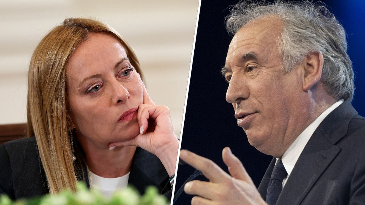 Premier Włoch Giorgia Meloni i premier Francji Francois Bayrou
