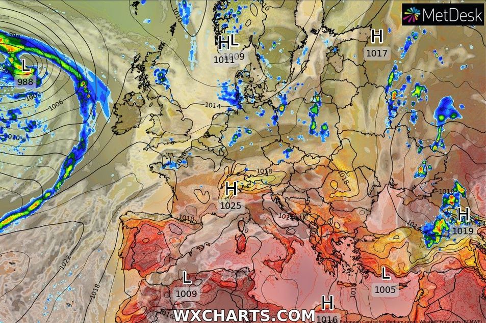 Pogoda. Możliwe intensywne opady (WXCHARTS.COM)