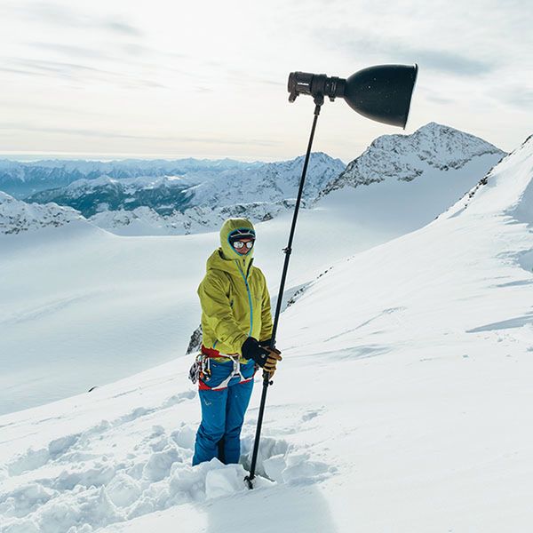Studyjne oświetlenie na sesji zdjęciowej w Alpach przy -20°C 12