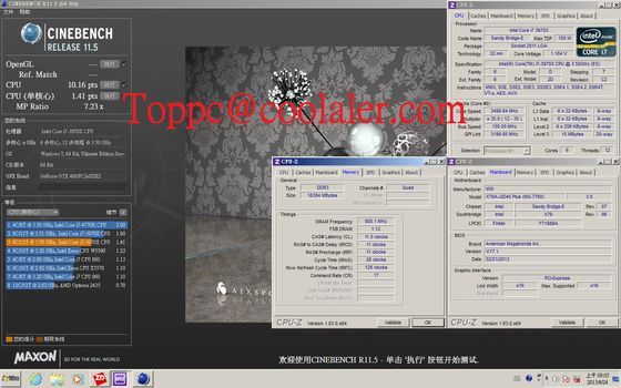 Intel Core i7 3970X EE procesor Cinebench R11.5 wydajność zrzut ekranu