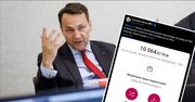 Minister Sikorski po doniesieniach money.pl pogratulował Glapińskiemu. Pokazał swój "pasek"