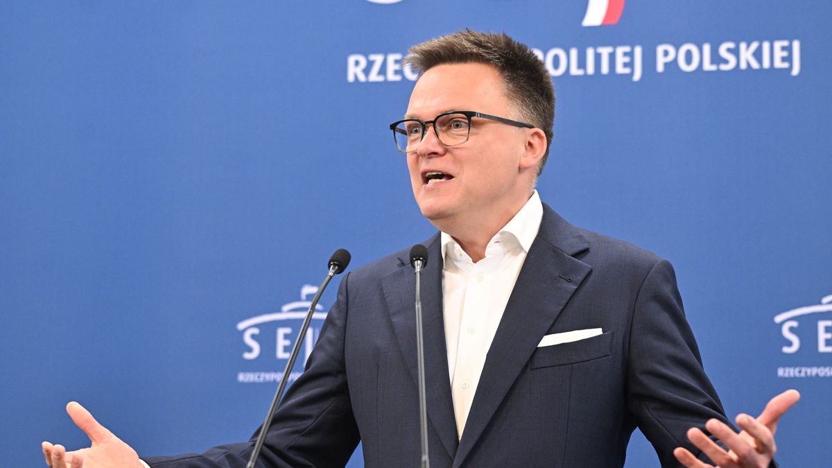 Warszawa, 07.07.2025. Marszałek Sejmu Szymon Hołownia podczas konferencji prasowej w Sejmie w Warszawie, 7 bm. (ad) PAP/Radek Pietruszka
