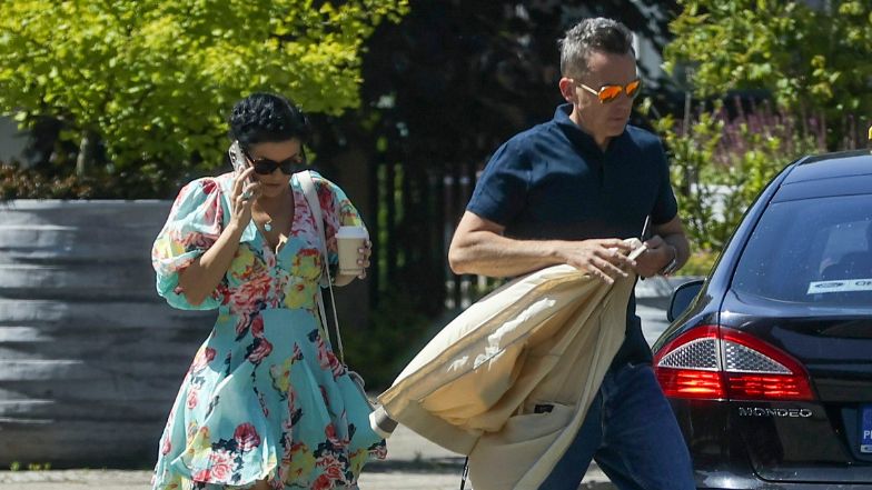 Katarzyna Cichopek i Maciej Kurzajewski wychodzą z hotelu i jadą na próbę przed koncertem w Opolu