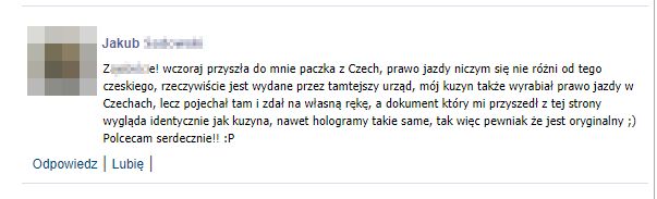Jedna z opinii na stronie