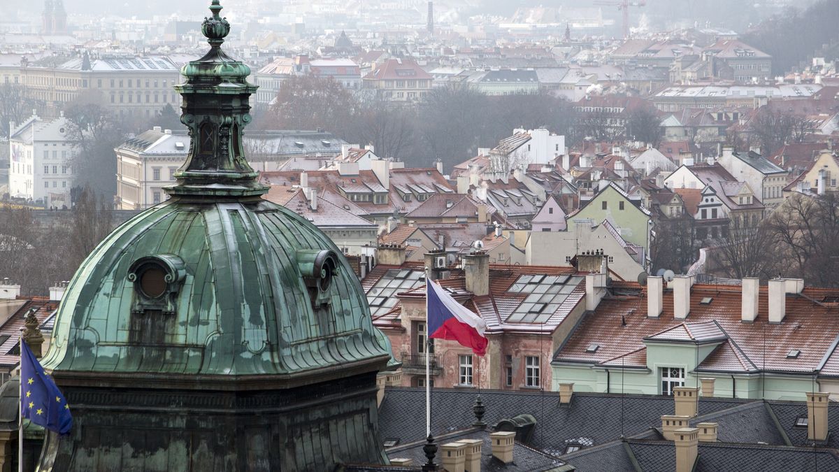 Winter Air Polution In Prague
Seat of the Czech government with EU and Czech flags pictured in Prague, Czech Republic on January 3, 2020. Lesser Town of Prague pictured at the rear,  (Photo by Krystof Kriz/NurPhoto via Getty Images)
NurPhoto
czech flags, czech government, lesser town of prague, eu, rear, krystof kriz, nurphoto