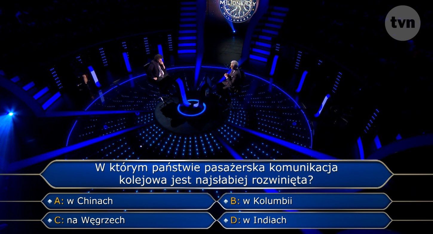 Kadr z teleturnieju "Milionerzy"