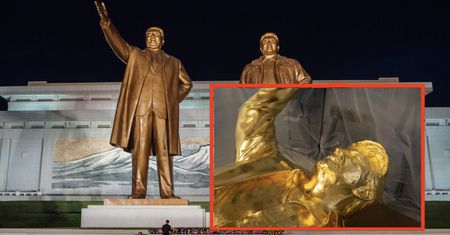 Złoty posąg Trumpa. Skojarzył się z pomnikami w Korei Północnej