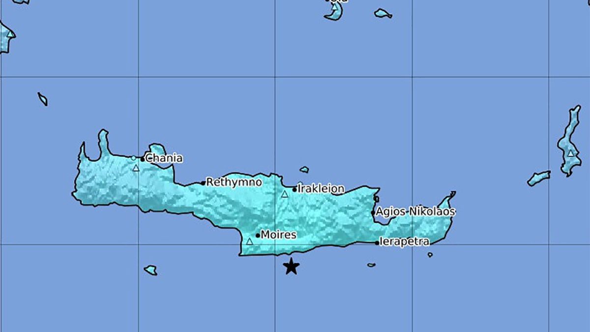 Epicentrum trzęsienia ziemi miało miejsce na południe od Krety