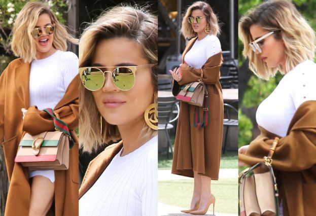 #TRENDY: Khloe Kardashian w karmelowym płaszczu
