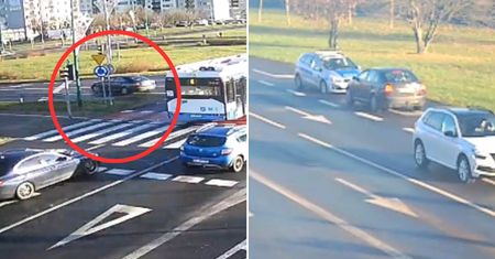 Pod prąd na rondzie. Kierowca trafił wprost na radiowóz
