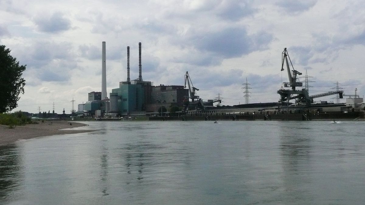 Widok na Ren w Mannheim