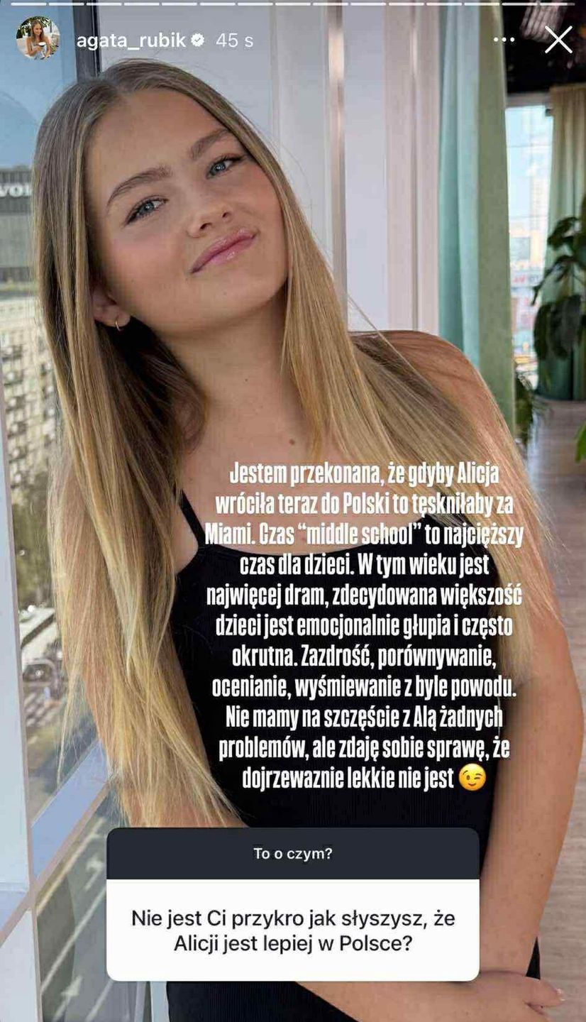 Agata Rubik o przyszłości córek w USA