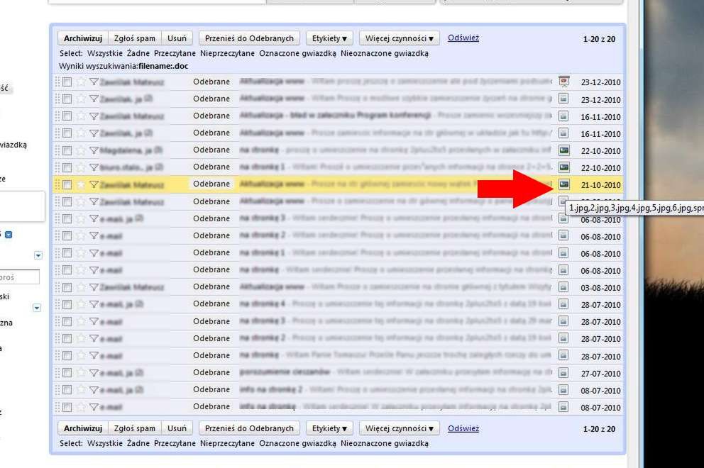 Jak sprawnie znaleźć dowolny załącznik w Gmailu? 2