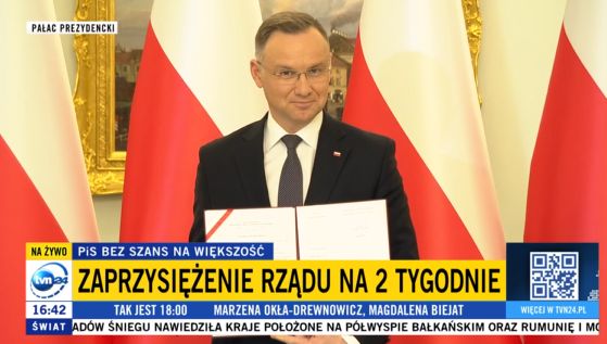 Tak redakcja TVN24 podpisała wydarzenia w Pałacu Prezydenckim 