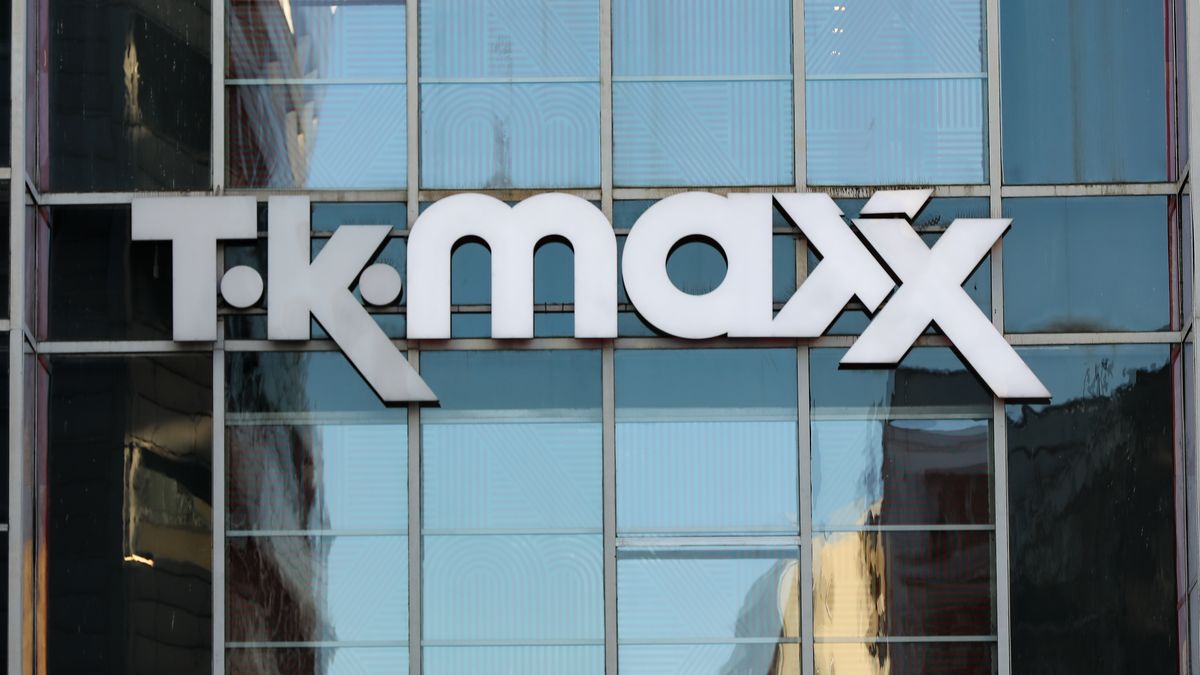 The TK Maxx logo is seen on a street in Warsaw, Poland, on August 15, 2026. (Photo by Klaudia Radecka/NurPhoto via Getty Images)