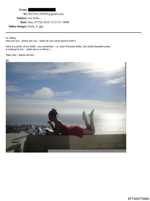 Księżna Sofia w korespondencji Epsteina 