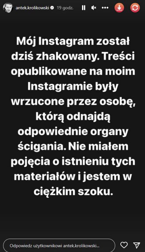 Kto włamał się na konto Królikowskiego?