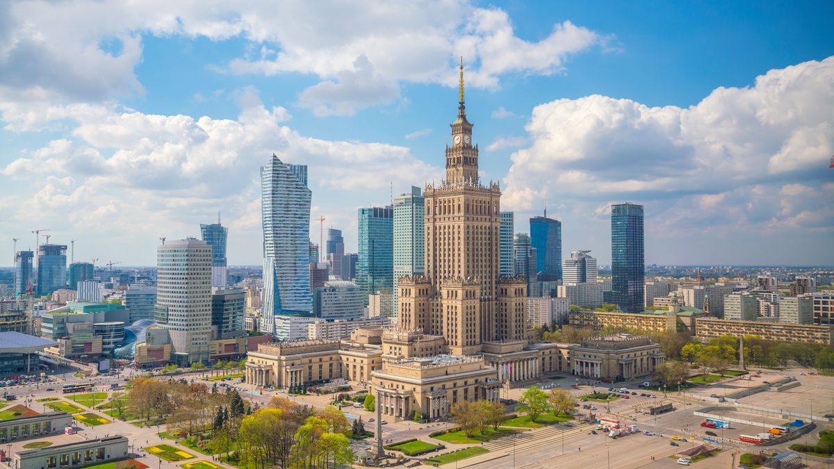 Aerial photo of  Warsaw city skyline in Poland at sunset
warsaw, poland, city, center, capital, view, downtown, business, modern, sky, panorama, cityscape, skyline, aerial, architecture, building, urban, landmark, tower, skyscraper, europe, culture, polish, palace, science, travel, office, town, skyscrapers, outdoor, tourism, construction, financial, street, exterior, top, district, beautiful, scene
