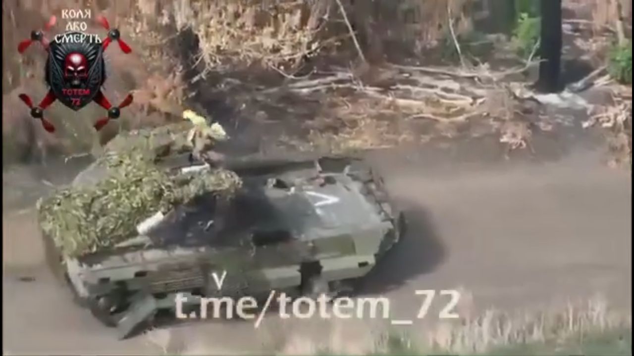 Russian BMP-2 after a clash with the Ukrainian