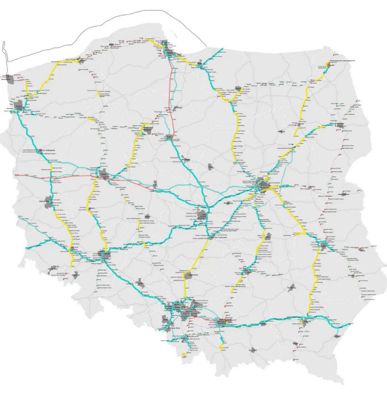 Mapa płatnych dróg w Polsce 