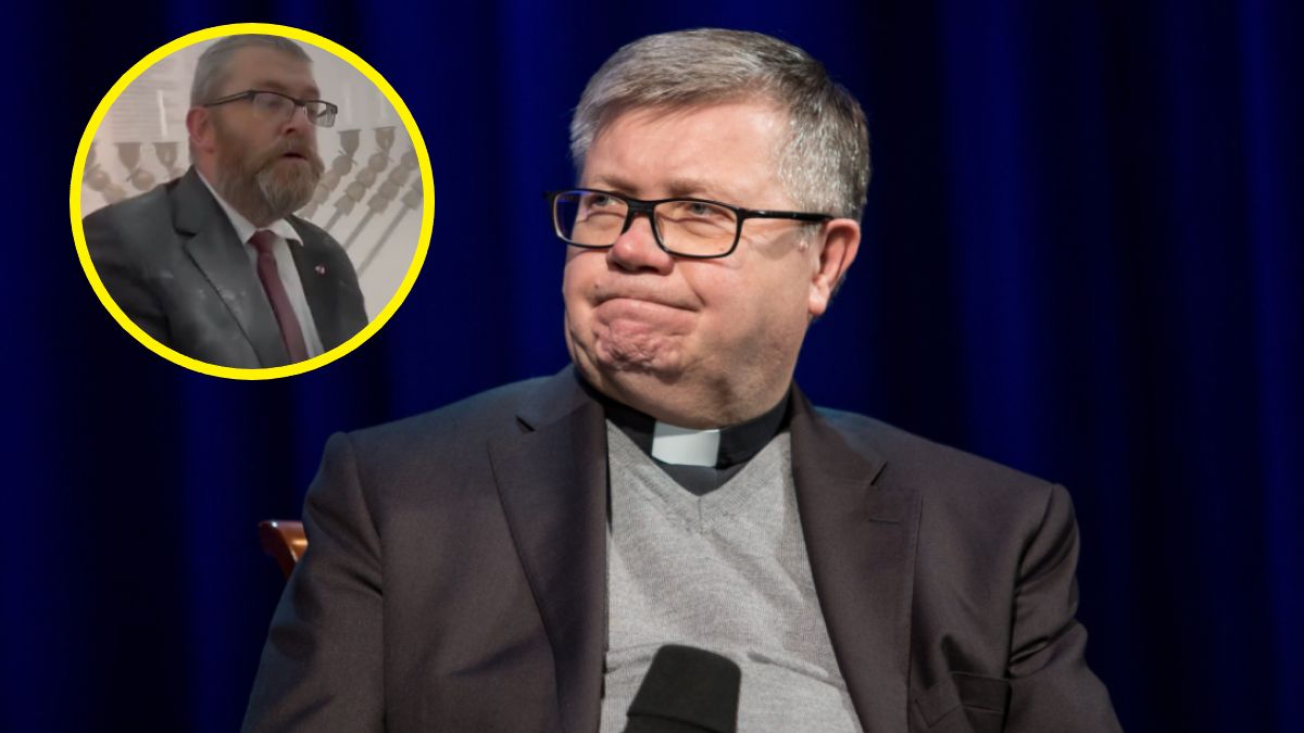 Ks. prof. Alfred Wierzbicki, zdj. archiwalne; poseł Grzegorz Braun