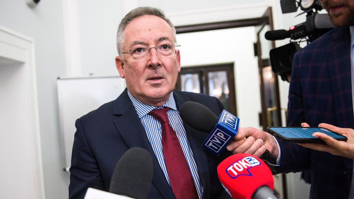WARSAW, MASOVIAN VOIVODESHIP, POLAND - 2023/12/12: Incoming Minister of Culture, Bartlomiej Sienkiewicz speaks to the press during the session of parliament (Sejm). Donald Tusk presented his government to the Polish parliament (Sejm) as he became the new prime minister. Poland's newly elected PM said in his inaugural speech to parliament that he will demand full mobilization of the West to help Ukraine and also that xenophobia and anti-LGBTQ rhetoric will end and the time to be happy in Poland has come. Also, Tusk assured that the position of Poland at the European stage would be rebuilt. (Photo by Attila Husejnow/SOPA Images/LightRocket via Getty Images)
