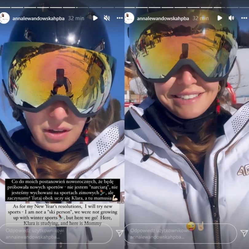 Anna i Robert Lewandowscy szaleją na stoku podczas zimowego wypadu w góry