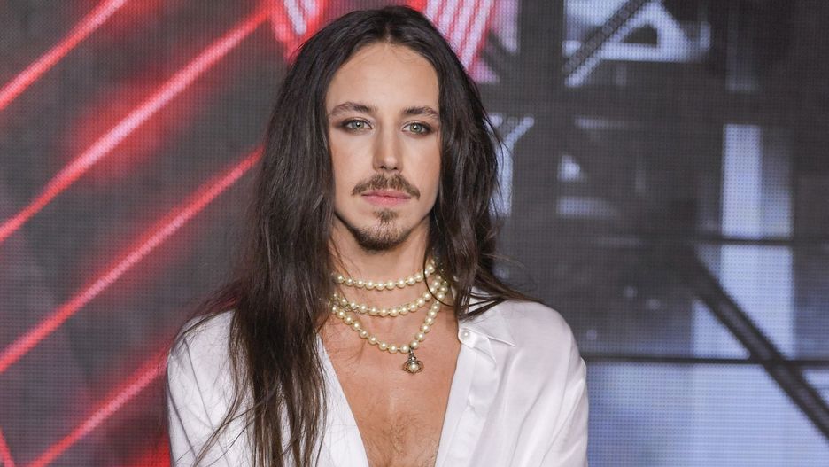 biżuteria, listopad 2019, TVP, zarost, bluzka z piórami, bluzka z guzikami, dekolt