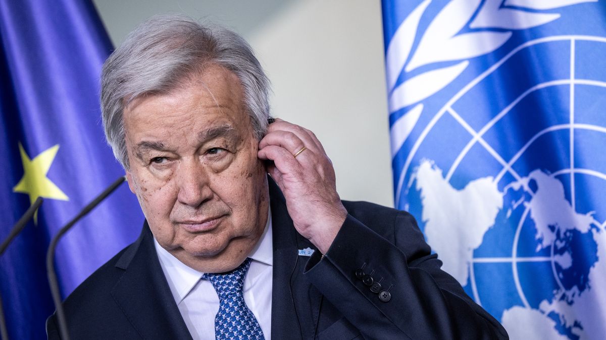 BERLIN, GERMANY - MAY 14: United Nations Secretary-General Antonio Guterres attends a press conference after talks with German Chancellor Friedrich Merz at the Chancellery on May 14, 2025 in Berlin, Germany. Guterres is in Berlin to take part in the UN Peacekeeping Ministerial. (Photo by Nadja Wohlleben/Getty Images)