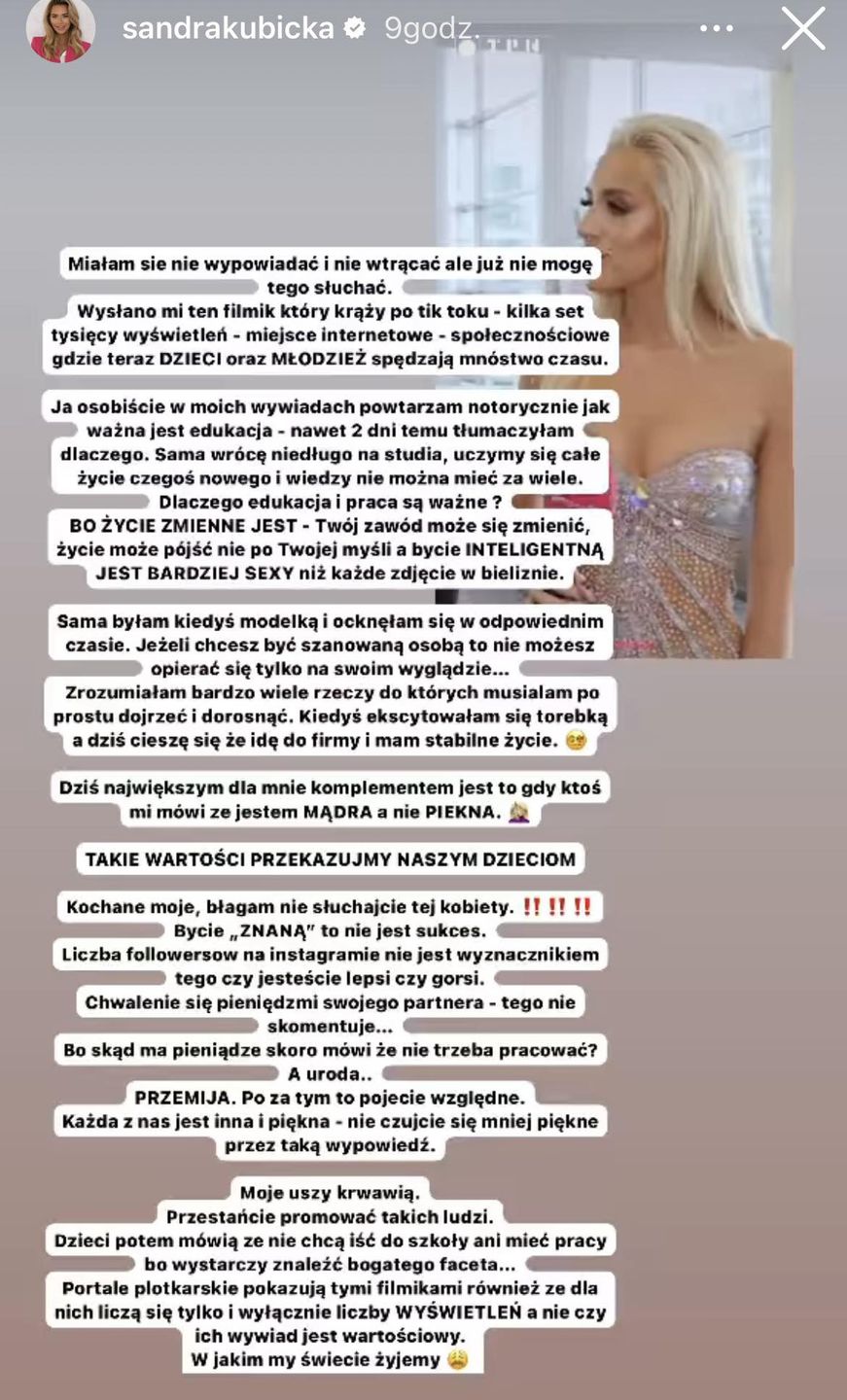 Sandra Kubicka na temat Caroline Derpieński