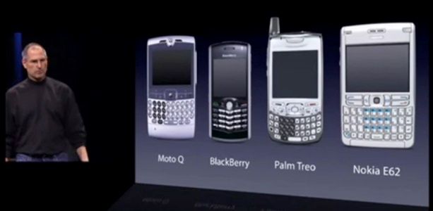 Steve Jobs prezentujący pierwszego iPhone'a